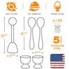 Eparé Egg Topper Cutter - Egg Cups & Holder for Soft Boiled Eggs - Egg Cracker Tool Set - Stainless Steel Soft Boiled Egg Cutter - Egg Spoons for Soft Boiled Eggs