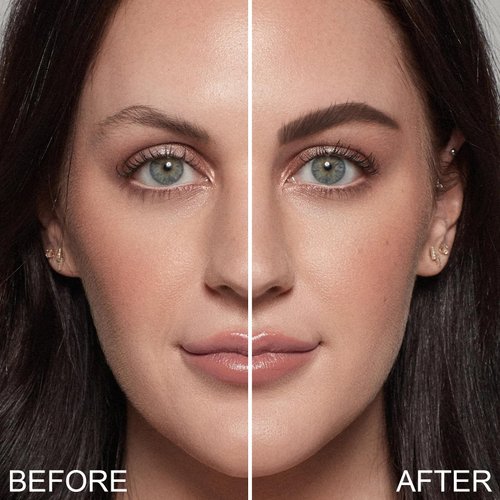 FOCALLURE Eyebrow Stamp and Eyebrow Stencil Kit, 24 Reusable Brow Shape, Sweatproof Eyebrow Powder, Long-Lasting, Easy to Use, Filling and Shaping Perfect Eyebrow Makeup, DARK BROWN