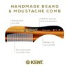 KENT 81T "Freddie" Handmade Beard Mustache Comb - Extra Small. Unbreakable Fine Toothed Beard and Moustache Combs Pocket Size for Facial Hair Grooming. Hand-Made Saw-Cut & Polished