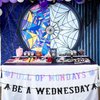 Wednesday Theme Party Banner Decorations, Glitter Full of Mondays Be a Wednesday Party Banner for Kids Birthday Party Decorations Gothic Birthday Banner for Wednesday Party Girls Cool Party Supplies