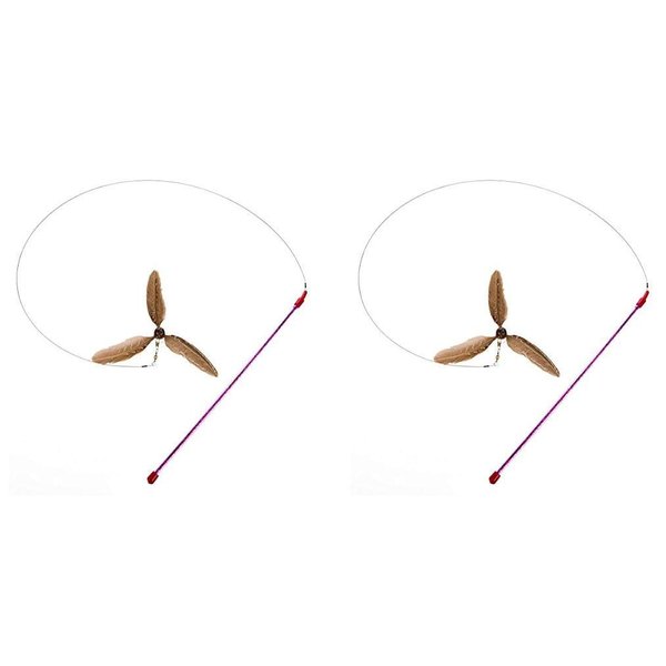 GoCat Da Purr-Peller Cat Toy, A Feather Propeller That Spins as it is Guided Through The Air (2-(Pack))
