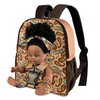 Nice2you Black Baby Doll in Take Along Backpack Carrier, 10in American African Girl Doll for Toddlers and Kids Aged 1-3 2 4 5 Year Old, Backpack for Baby Doll Accessories Storage