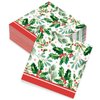 Christmas Party Supplies, Paper Napkins Disposable Luncheon Napkins Party Napkins for Merry Christmas Holly Jolly Christmas Holly Mistletoe Winter Holiday Party Decorations, 3 PLY, 50 Count