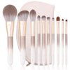 ENZO KEN Natural Hair Makeup Brush Set Professional, Fox Hair Makeup Brushes Set with Case, Glitter Make up Brushes Set Professional, Natural Makeup Brushes, Natural Bristle Makeup Brush - ORRA, White