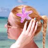 Amabro 6PCS Shell Starfish Hair Clip Set Glitter Pearls Shell Hair Clips Multicolor Head Pieces Bobby Pins Accessories for Women and Girls
