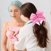 Totelux Breast Cancer Cheer Bows Hair Ties Pink Ribbon Hair Rubber Band Ponytail Holder Glitter Elastic Hair Bow Ties for Women Breast Cancer Awareness Hair Accessories