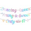 Generic Dancing Queen Young & Sweet Only 17 Banner, Iridescent Happy 17th Birthday Party Decor for Girls, Dancing Queen 17th Birthday Party Decorations, Funny 17th Birthday Party Decorations