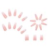 Hkanlre French Pink Press on Nails Coffin Long Heart Fake Nails Flower Full Cover Ballerina Shiny False Nails for Women and Girls 24PCS