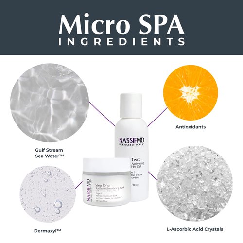 NassifMD Micro-Spa Vitamin C Skin Peel BHA Chemical Exfoliant for Face, Chemical Face Peel with Vitamin C Mask, AHA BHA Facial Peel, Chemical Peel for Face at Home, Face Exfoliant with Salicylic Acid