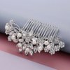 Hapibuy Crystal Wedding Hair Comb Bridal Hair Comb Pearl Wedding Headpiece Silver Hair Accessories