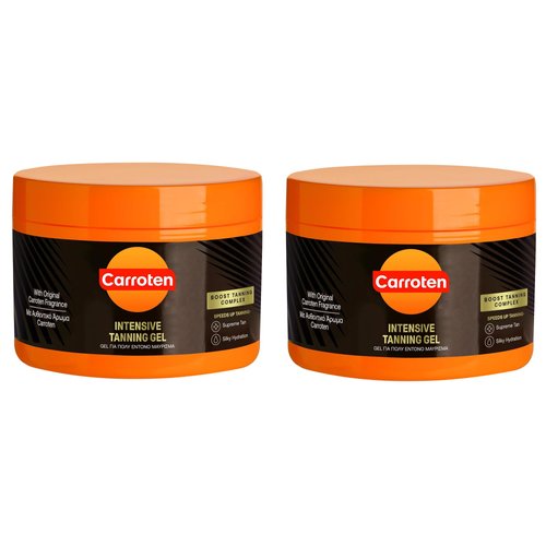 Carroten Intensive Tanning Gel SPF0 - Exceptional, Rich, and Instant Tanning Result - with Sesame Oil and Calendula Extract - Pack of 2-5 oz