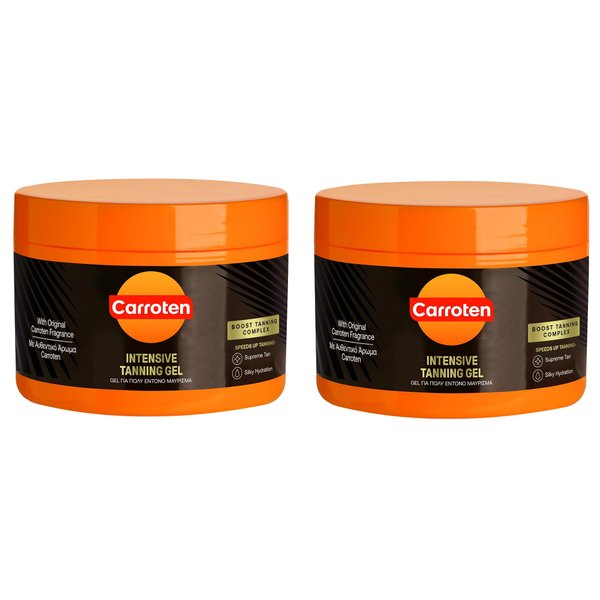 Carroten Intensive Tanning Gel SPF0 - Exceptional, Rich, and Instant Tanning Result - with Sesame Oil and Calendula Extract - Pack of 2-5 oz