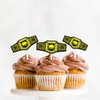 18pcs Gold Glitter Championship Ring Dessert Cupcake Topper Wrestling Belt Fitness Sports Theme Decor Supplies Men Boys Happy Birthday Anniversary Party Decorations