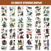 Tuenmofun 24 Sheets Dinosaur Temporary Tattoos for Kids, Individually Wrapped Paper Waterproof Dinosaur Stickers for Boys & Girls Birthday Party Supplies makeup