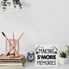 Camping Wooden Box Sign House Decor Country S'mores Station Square Wood Sign Desk Decoration Camp Campfire Wood Block Plaque Box Sign for Shelf Home 5 x 5 Inches