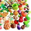 Anrher 100pcs Miniature Mixed Vegetable Decoration Resin Sets for Childrens Dollhouse Pretend Kitchen Play Cooking Game DIY Party