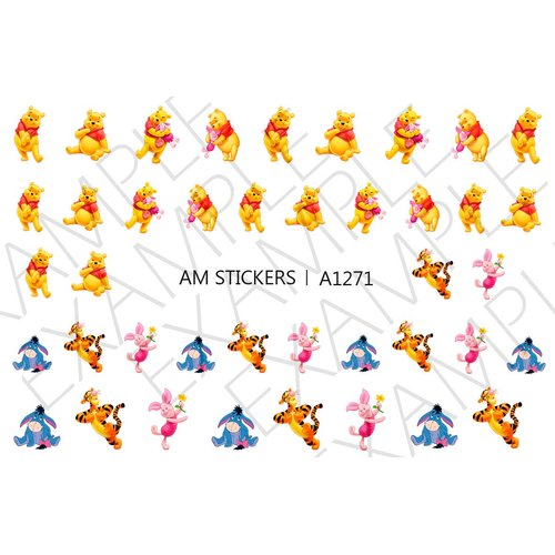 Winnie The Pooh Water Nail Art Transfers Stickers Decals - Set of 41 - A1271