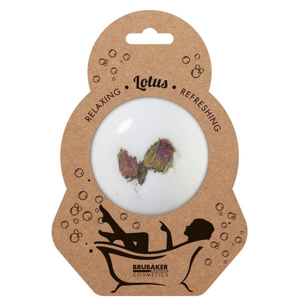 BRUBAKER Big Handmade "Lotus" Fizzy Bubble Bath Bomb - All Natural, Vegan, Organic Ingredients - Essential Oils for Moisturizing Dry Skin - Perfect Relaxation - 8.1 oz