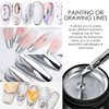 KYDA Silver Chrome Metallic Nail Polish Gel with Brush,Metal Mirror Nails Effect, Reflective Metal Painting Gel, High Glossy Soak off UV/LED DIY Nail Art