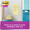 Post-it Super Sticky Notes, 4x6 in, 5 Pads, 2x the Sticking Power, Canary Yellow, Recyclable