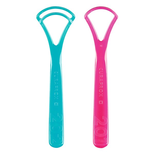 Curaprox CTC 203 Tongue Scraper Set, 1 CTC 201 Tongue Scraper with 1 Edge + 1 CTC 202 Tongue Scraper with 2 Edges