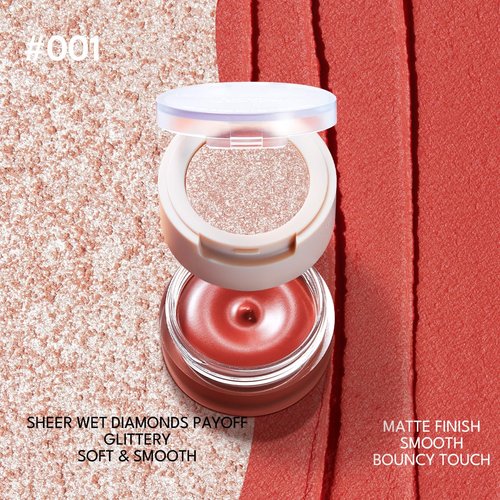 IMAKEUPNOW Cream Blush for Cheeks Eyes Lips, Creamy & Buildable Matte Finish with Applicator, Face Makeup Stack - #001 Withered Rose