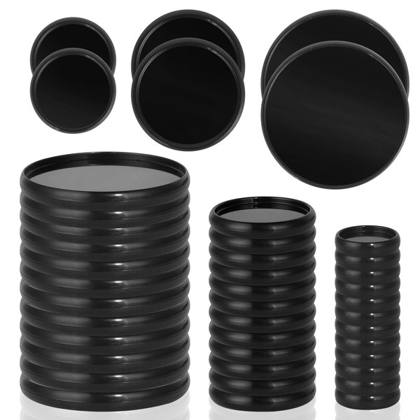 36 Pieces (2",1-3/8",1") Black Discbound Discs Plastic Binder Rings Expansion Discs Notebooks Planner Discs Binder Accessories Disc Binder System Book Binding Discs for Planner Scrapbooking (Black)