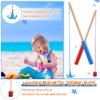 Sumind 6 Pcs Magnetic Fishing Poles Kids Wooden Magnetic Fishing Rods with Magnet Hooks Christmas Fishing Toy Gifts for Boys Girls Fishing Game(Red, Blue)