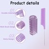 ZMD 24PCS Small Plastic Hair Curlers Rollers Set, 0.8in/2cm Snap on Hair Rollers Heatless Hair Rollers Self Grip Rollers with Mini Comb Hairdressing Curlers Tools for Medium Short Hair (Purple)