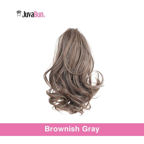 Juvabun Claw Clip Wavy Ponytail Extension 10" -Brownish Gray | Hair Extension Clips | Synthetic Ponytail Extension | Wavy Hair Extensions | Washable Realistic And Synthetic |Brownish Gray