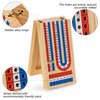 Ceebyfa Foldable Cribbage Board Game Set, Portable Travel Cribbage Board with Storage Area, 9 Metal Pegs, 1 Playing Card and Instruction. Classic Cribbage Game for Family.