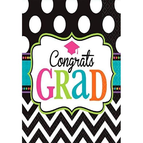 Dream Big Luncheon Napkins Graduation Party Disposable Tableware, Paper, 6.5" x 6.5", Pack of 125.