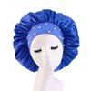 4 Pieces Women's Satin Rhinestone Sleeping Hat Night Sleep Cap Hair Care Salon Makeup Muslim Hijab Head Cover Bonnet Hat