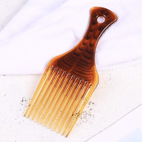 Hair Pick Afro Comb No Frizz Hair Lift Pick Comb Wig Braid Hair Styling Comb for Hairstyle (Coffee）
