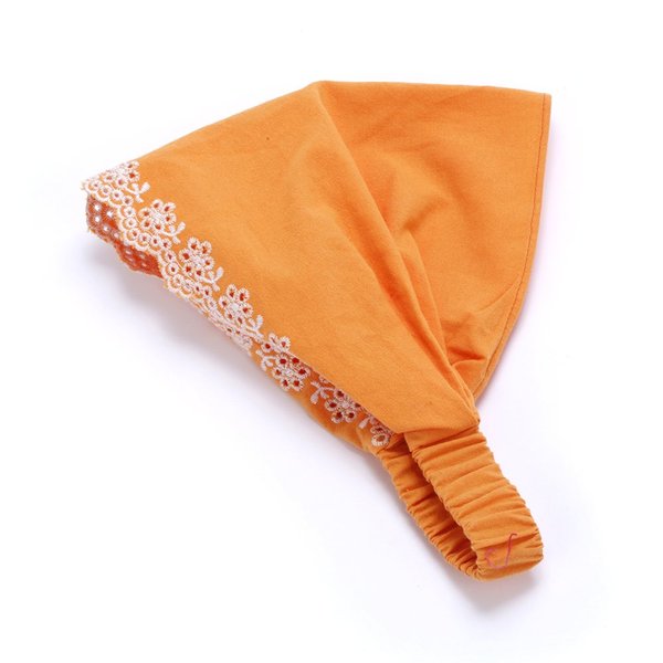 Girls Eyelet Flower Bandana Headband - Orange Soda (3-12 Y)