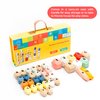 36 PCS Wooden Sorting Stacking Rocks Stones,Sensory Toddler Toys Montessori Toys, Building Blocks Game for Kids 3 4 5 6 7 Years Boy and Girl Birthday Gifts for Kids with Alphabets and Numbers