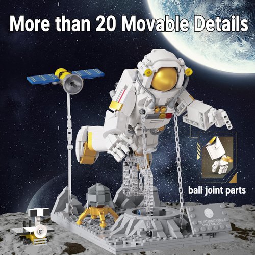 Space Astronaut Building Block Sets, Compatible with Lego Space Sets for Adult, Astronaut Model Kits, Best Collectible Toys for Boys Age 8-14, Idea Space Gift Birthday Xmas Christmas(875 Pcs)