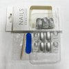 Silver Press on Nails Short Square Fake Nails Mirror Chrome Glue on Nails French Tip False Nails with Design Full Cover Glossy Artificial Silver Glitter Stick on Nails for Women Girls Manicure 24Pcs