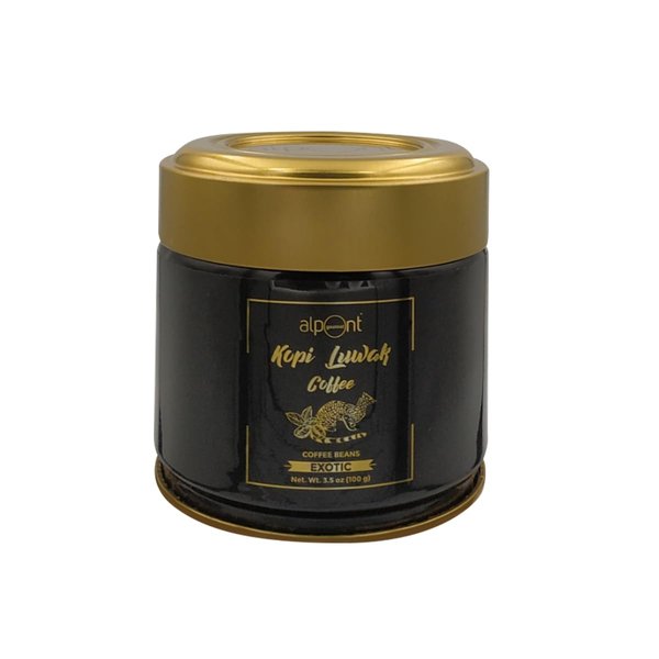 Alpont Gourmet Premium Kopi Luwak Coffee - Whole Beans - Medium Roast - 3.5oz (100 grams)