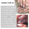 Number Nail Art Stickers, Luxury 3D Laser Nail Decals Self Adhesive Nail Art Stickers for Women Girl Nail Decorations 6 Sheets