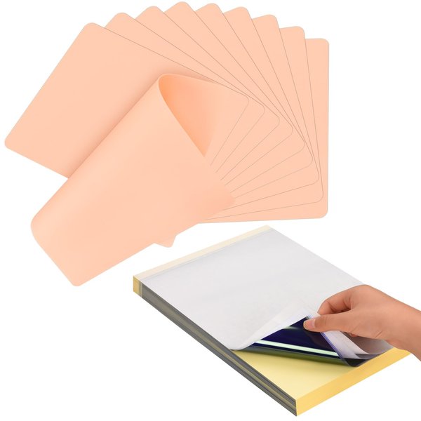30 Pcs Tattoo Skin Practice Kit, Include 10 Pcs Tattoo Practice Skins & 20 Pcs Tattoo Transfer Paper, for Beginners Fake Skin Tattooing (7.5 * 5.8/11.6 * 8.2 IN)