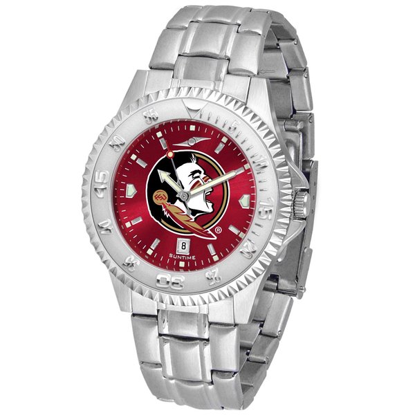 SunTime Men's Collegiate Competitor 40mm Watch - Florida State Seminoles with 20mm Stainless Steel Band - Anochrome