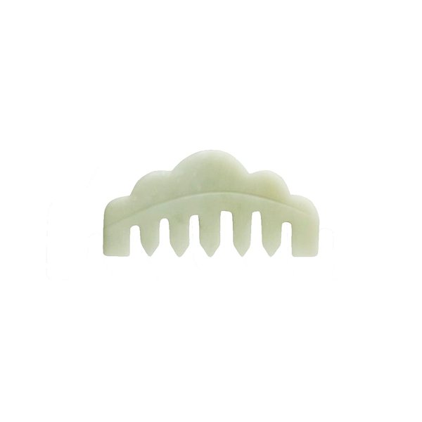 Mount Lai | Hand-Carved Natural Jade Massaging Gua Sha Comb | Gua Sha Jade Comb Scalp Massager and Gua Sha Scraping Tool | Balances and Cools Scalp, Promotes Relaxation and Blood Circulation
