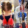 Colored Braiding Hair Extensions for Women Girls Red White Blue Ombre Jumbo Braids Crochet Synthetic Fiber Hair Pre Stretched High Temperature Heat Resistant Braiding Hair 24 Inch