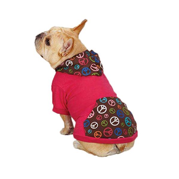 East Side Collection ZM3039 10 81 Peace Out Pullover for Dogs, X-Small, Raspberry