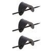 SHERCHPRY 3pcs Leather Hair Barrettes with Stick, Black Oval Shape Hair Clips, Hair Bun Holder, Ponytail Hair Pin Headdress