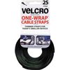 Velcro 91141 Reusable Self-Gripping Cable Ties, 1/4 x 8 inches, Black, 25 Ties/Pack