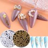 90 Pcs 5D Mixed White Flower Camellia Nail Art Set And 900 Pcs 3D Nail Art Supplies Round Pearls Caviar Beads Nails Charms Tips Nail Glitter Accessories for Women Acrylic Nail Art Decorations