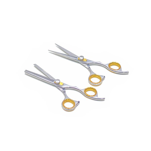 Hair Cutting Scissors Shears Set 6.5" Professional Hairdressing Scissors Kit (Hair Beard Trimming Shaping Grooming Thinning) for Men Women Hairdresser Home Salon Barber Haircut Kit Adjustable Tension