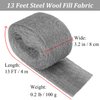 2Pack Steel Wool Pads for Mice Control, Fill Fabric DIY Kit, Coarse Wire Mesh Roll Hole Filler for Mouse, Hardware Cloth Gap Blocker for Holes/Wall Cracks/Pipeline/Siding/Vents in Garden House (13FT)